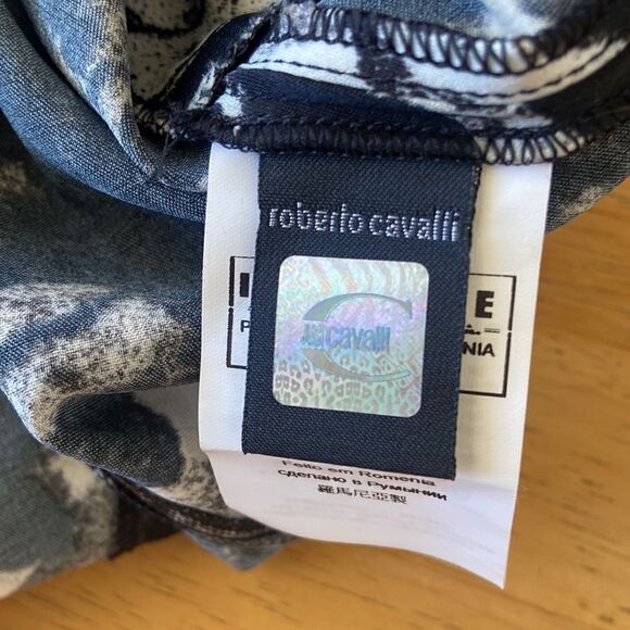 Just Cavalli Dress Black/ White Abstract Sheath Style Silk NWOT U.S.6 - Picture 10 of 10